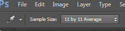 Set the Sample Size to 11 by 11 Average